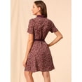 thumbnail image 4 of INSPIRE CHIC Robe Chemise à Manches Courtes avec Ceinture et Col Contrasté pour Femmes, 4 of 6