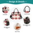 thumbnail image 3 of Small Cooler Bag Lunch Bag Portable Meal Bag Work Meal Bag Outdoor Meal Bag Travel Meal Bag Picnic Meal Bag Going Out Meal Bag Red Lip Pattern, 3 of 6