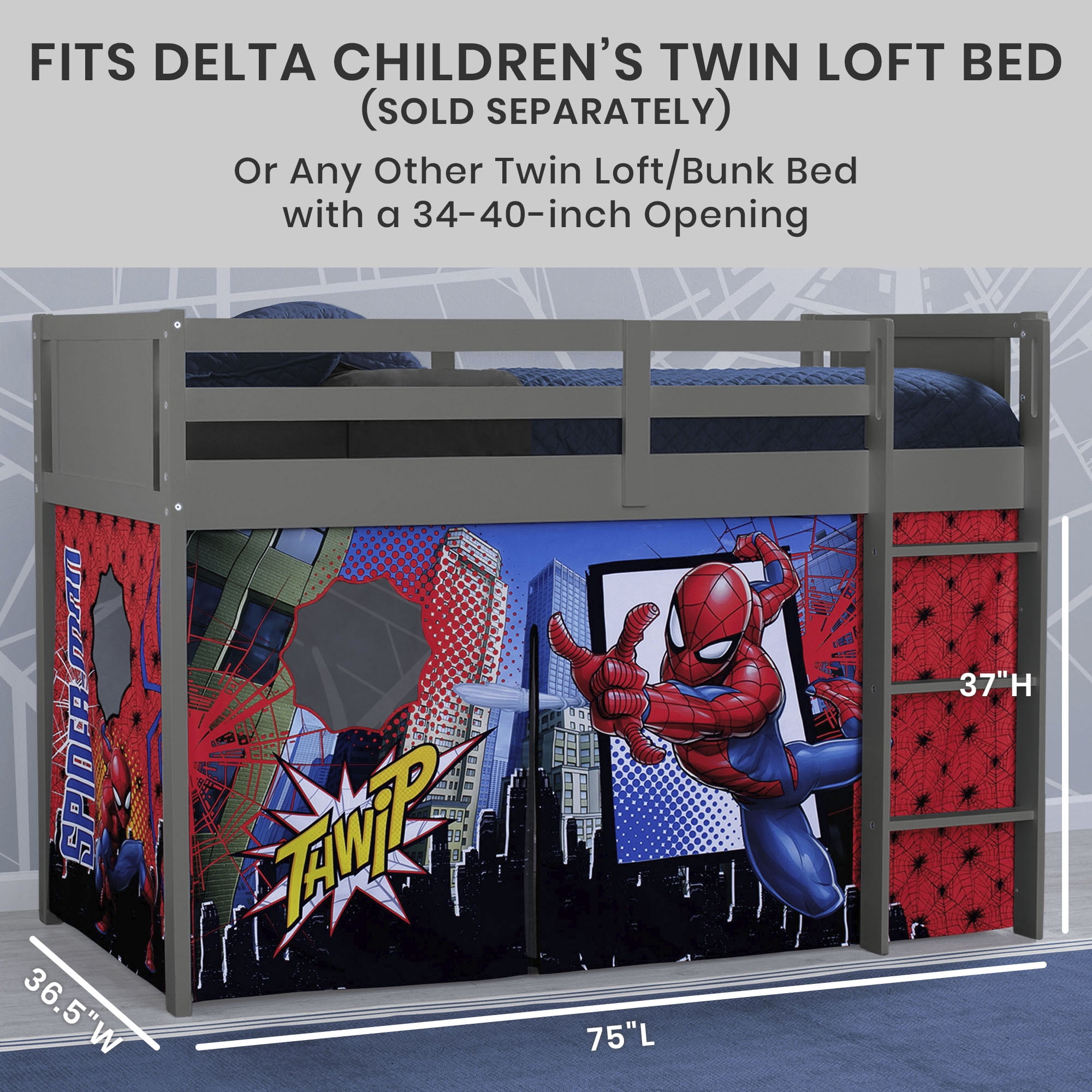 Spiderman loft bed tent discount