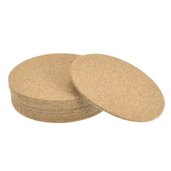 Uxcell 90mm(3.54") Round Coasters 2mm Thick Cork Cup Mat Self-Adhesive Pad 12 Pack