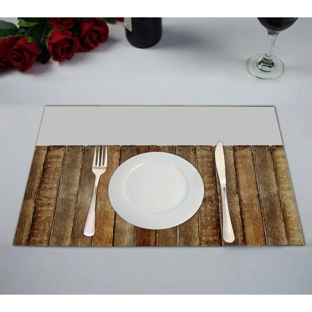 

ABPHQTO Wooden Fence Placemat 12x18 Inch Set of 2 Table Placemats