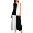 thumbnail image 3 of Black and White Quad Contrast Blocks Long Dress Clothing female wedding dresses for woman Dress, 3 of 7