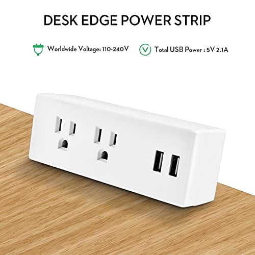 Abrazadera de escritorio Tira de alimentación con puertos USB Tomacorr