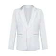 thumbnail image 2 of TiaoBug Boys Long Sleeve Formal Dress Coat Lapel Collar One Button Blazer Wedding Gentleman Tuxedo Suit Jacket White 12, 2 of 6