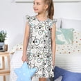 thumbnail image 4 of Fotbe Bicycle Vestido de Dormir para Niñas de 3 a 10 Años, Mangas Cortas, Estilo Princesa, Pijama Camisón con Mangas Voladas-Large, 4 of 6