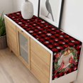 thumbnail image 4 of Red Plaid Christmas Table Runner 48 Inches Long Farmhouse Dress Scarves, Xmas Snowflake Birds Botanical Dining Tablerunner for Coffee Table/Kitchen Island/Party Décor, 13" x 48", 4 of 8