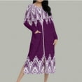 thumbnail image 5 of Aboser Women's Paisley Boho Robes Zip Up Long Nightgown Retro Tribal Ethnic Bathrobe Loose Zipper Front Loungewear Lightweight Soft Long Sleeve House Coat with Pockets, 5 of 9