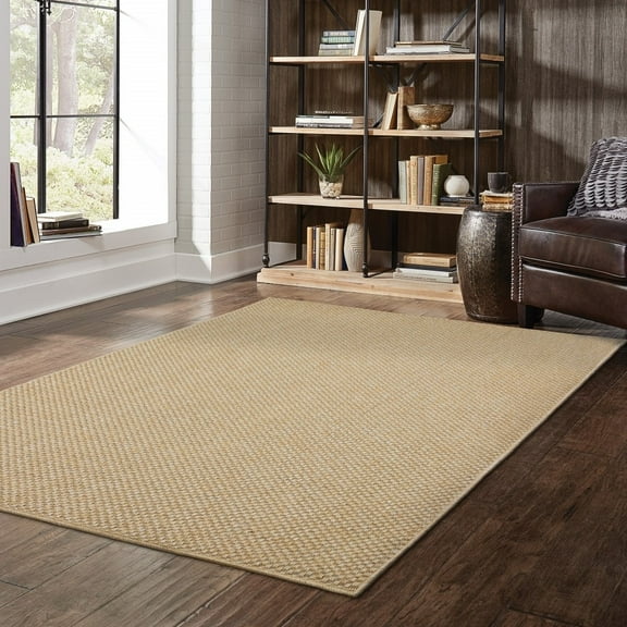 Bed Bath & Beyond Solid Sand Beige Area Rug, 3' x 6' 43.31' W x 66.93' D x 0.16' H 4' x 6'