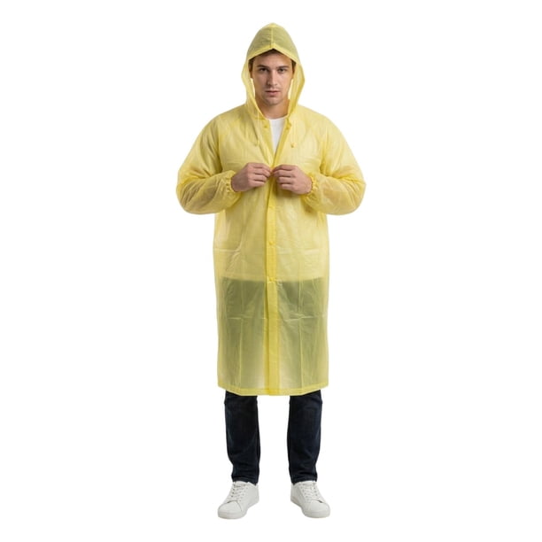 Impermeable Para Adultos Tipo Gabardina Poncho Contra Lluvia amarillo 120 x 70 cm