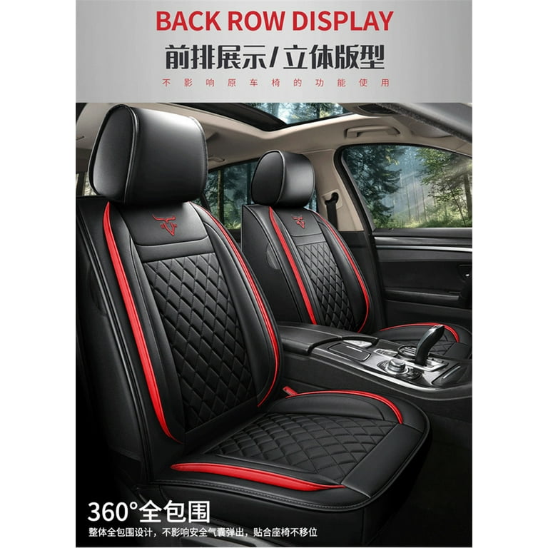 Full Surrounded PU Leather 5-Seats Car Front Cushions Set + Rear