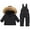 Black, variant on Ski Suit Kids Snowsuit Boys Girls Fashion Solid Color Down Jackets Keep Thickening Warm Outdoor Coat Jumpsuit Set