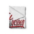 thumbnail image 2 of Sports Soft Flannel Fleece Blanket, Cycling Man Illustration Dotted Setting Biking Athletics Human Powered Vehicle, Cozy Plush for Indoor and Outdoor Use, 50" x 60", Black White Red, by Ambesonne, 2 of 6