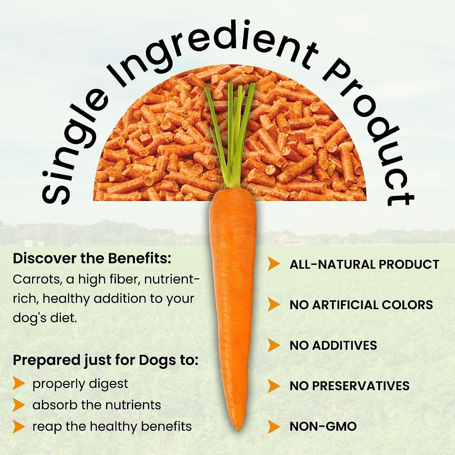 OLEWO Dehydrated Carrots Digestive Dog Food Toppers and Dog
