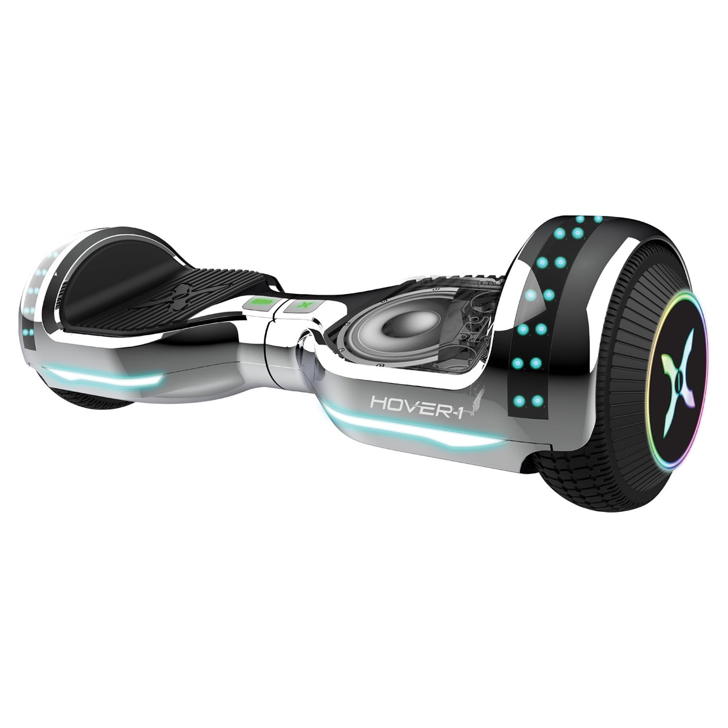 Hover-1 Matrix Hoverboard For Teens, 6.5 in Wheels, 180 lb Maximum Weight, LED Lights & Bluetooth Speaker, Silver - image 3 of 12