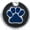 Blue, variant on Silver-tone Navy Blue Paw on Black Disc - Gold-tone Clip on Charm with Mini Year 2025