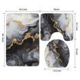 thumbnail image 3 of Black White Gold Marble Pattern Bathroom Rugs Sets 3 Piece,Toilet Cover Set,Absorbent Non Slip Bathroom Mats Sets with U-Shaped Contour Rug Toilet Rug Set, 3 of 5