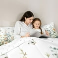 thumbnail image 5 of jejeloiu Rustic Plant Flowers Twin Comforter Sets,White Green Bedding Set For Girls Kids Reversible 2 Pieces, 5 of 8