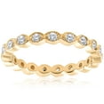 thumbnail image 1 of Bague de Mariage Empilable 1/3ct Diamant Éternité Filigrane Or Jaune 14K, 1 of 2
