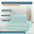 thumbnail image 4 of Casa Platino 600 TC 100% Cotton Twin XL Bed Sheet Set - Fully Elasticized, Soft & Comfortable Cotton Sheets, Perfect for Dorm Rooms - French Blue, 4 of 8