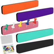 Felt Bulletin Board Strips, SourceTon 0.5 Inch Thick Self-Adhesive Pin Board Bar (5 Colors Bars) with 20 Pushpins