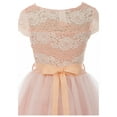 thumbnail image 4 of Big Girls Elegant Lace Rhinestones Glitter Wedding Party Flower Girl Dress Blush 14 (2J1K33PS), 4 of 5