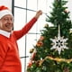 thumbnail image 5 of Adorno navideño Fiudx transparente con borde dorado y copos de nieve, 5 of 6