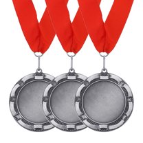 Uxcell Award Medals Place Winner Medals with Red Ribbon Prize Medals for Competitions Sport Meetings Spelling s Silver