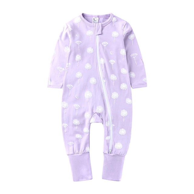 Body De Bebé Canastilla Onesies Para Niños Pequeños Recién Nacidos Niños De Manga Larga Mameluco De Dibujos Animados Mono Ropa Trajes Púrpura Odeerbi LM103-1536
