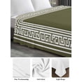 thumbnail image 6 of Olive Green Greek Key California King Size Flat Sheet, Wrinkleproof & Fadeproof Cooling Flat Bed Sheet Only, Geometric Greece Ancient Farmhouse Geo Breathable Soft Bedding Top Sheets 108 x 98 Inches, 6 of 8