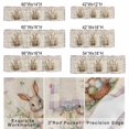 thumbnail image 2 of Valance Curtains for Kitchen Windows Happy Easter Cute Bunny Egg Rod Pocket Valance Spring Floral Purple Grid on Flax Short Window Curtain Topper for Bedroom Living Room Bathroom 54x18in,1&nbsp;Panel, 2 of 9
