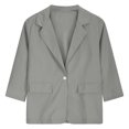 thumbnail image 4 of ICHUANYI Clearance Women's Summer Fashion Decompression Coat Color Temperament Cardigan Long Sleeve Two Piece Set(Gray, S) ICHUANYI WER2023081002775, 4 of 9