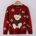 thumbnail image 2 of UngA Toddler Boys Girls Christmas Sweater Knit Pullover Sweatshirt with Xmas Tree Santa Reindeer for Kids Toddler (Red,2-3 Years), 2 of 5