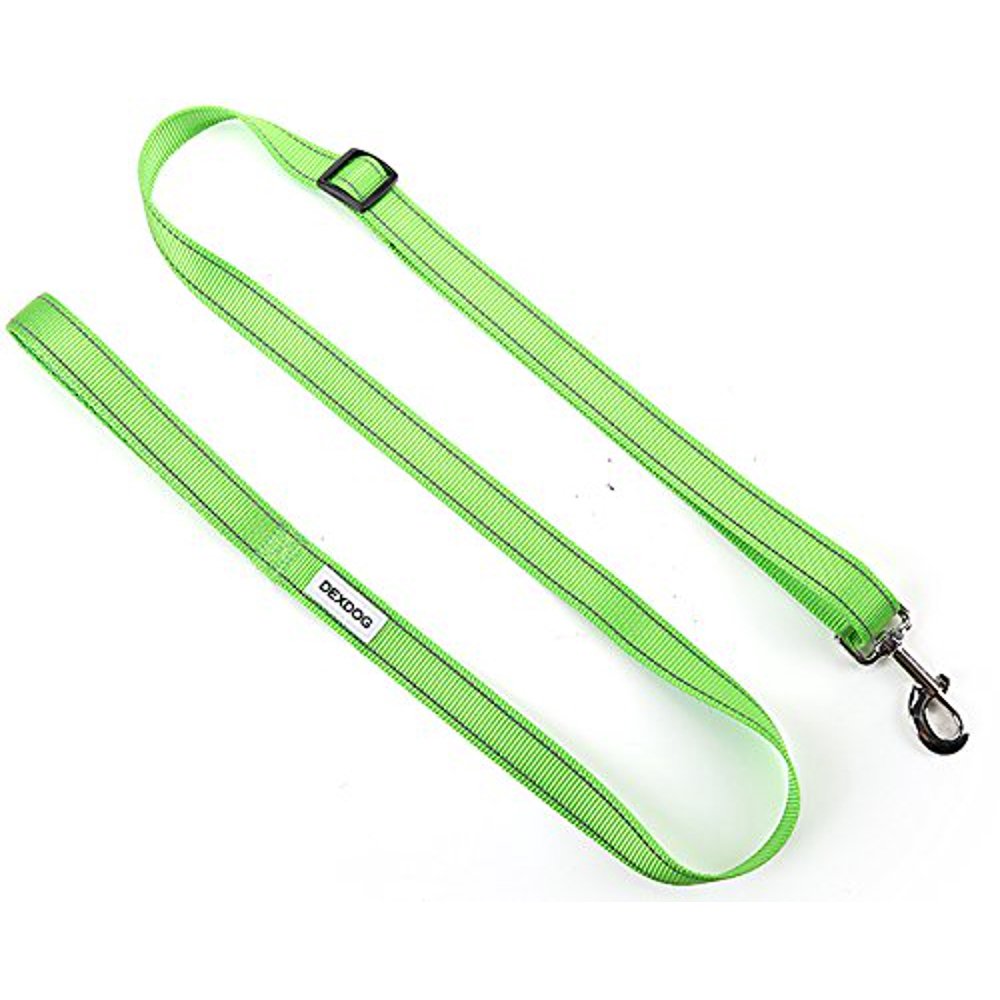 Adjustable Dog Leash by DEXDOG Green Strong Large Short Walking Leash
