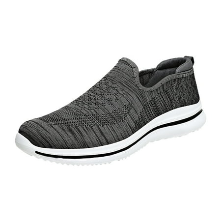 Yindaity Men S Slip On Shoes Mens Slip On Loafers Shoes Lightweight Walking Shoes Comfort Casual Boat Shoes (Grey 9.5)