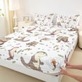 thumbnail image 3 of Homewish Cute Otter 4 Pieces Queen Sheet Sets for Children Teenagers,Stars Print Ultra Soft Flat Sheet,Cartoon Animal Koi Fish Queen Fitted Sheet,Super Cozy Room Decor, 3 of 7