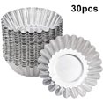 thumbnail image 1 of Moule à Tarte aux Œufs en Aluminium de 30 Pcs, Moule à Crêpes, Mini Moules à Muffins, Moule à Tarte aux Œufs Réutilisable, Moule à Gâteau Cupcake, Moules à Pudding, Ustensiles de Cuisson, Argenté, 1 of 5