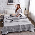thumbnail image 6 of Yeetfub Clearance Cooling Comforter Queen Size Summer Blanket Bed Blanket Skin Friendly Plain Print Washed Cotton Bed Blanket Cool Comforter Hot Sleeping Summer Comforter Ventilated Comforter, 6 of 7