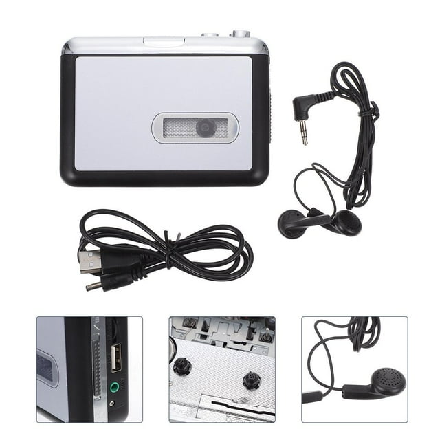 LEEYNEER Lecteurs de Cassettes Portables MP3 放 Plastique Argenté 1 Ensemble