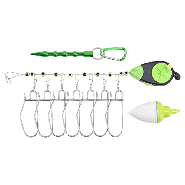Encordador de pesca portátil con 7 broches de acero inoxidable y hebilla de seguridad para peces vivos Medio