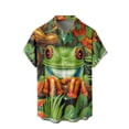 thumbnail image 2 of Camisas hawaianas con estampado 3D de rana para hombre, camisas holgadas de manga corta de gran tamaño, informales, para playa, con botones, ropa, 2 of 5