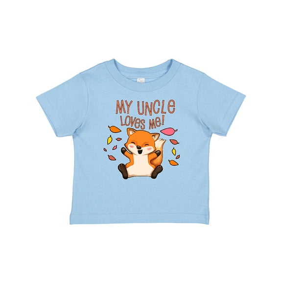 Inktastic My Uncle Loves Me- cute baby fox Boys or Girls Baby T-Shirt