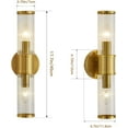 thumbnail image 4 of KAISITE Brass Wall Sconce Modern Unique Design 2-Light E12 Gold Wall Sconce with Clear Glass Shade, 4 of 9