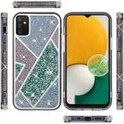 For Samsung Galaxy A13 5G Glitter Bling Diamond Rhinestone Sparkly Bumper Fashion Shiny Fancy Cases Hybrid Rugged TPU + PC Hard Cover ,Xpm Phone Case [Green]