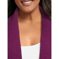 thumbnail image 4 of Terra & Sky Women's Plus Size Chenille Shawl Cardigan Sweater, Midweight, 4 of 6