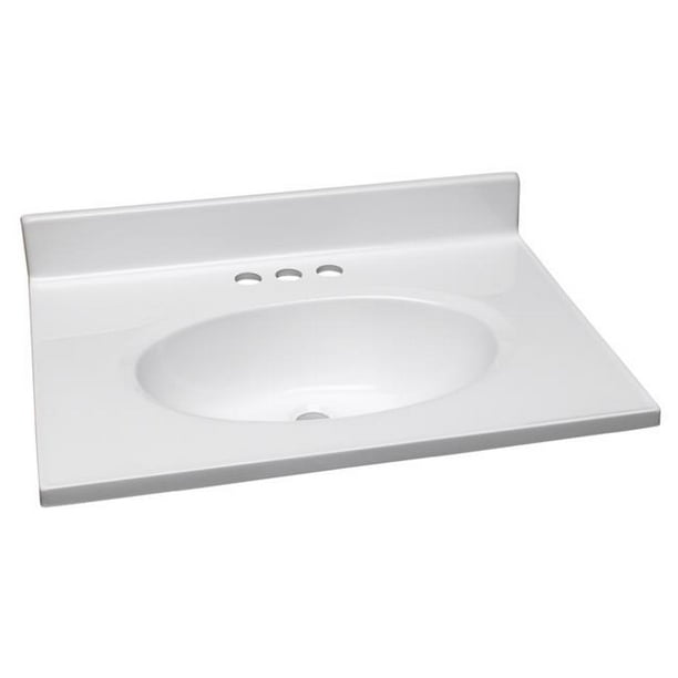 Design House 552000 Solid White Cultured Marble Vanity Top 25 x 19 in
