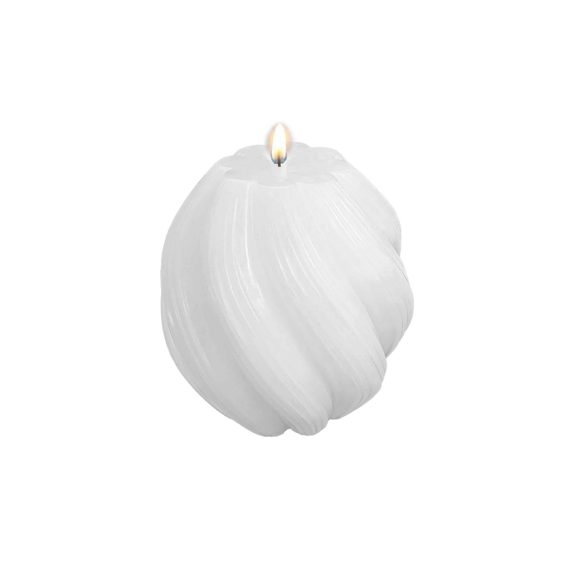 Mainstays Unscented Swirl Candle, White, 4"