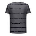 thumbnail image 5 of DeHolifer Mens T-shirts Plus Size Short Sleeve Strip Printed Crewneck T-shirts Loose Casual Holiday Pullover Tops Gray L, 5 of 5
