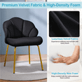 thumbnail image 5 of Yaheetech Modern Velvet Accent Chair with Shell Shaped Backrest & Golden Metal Legs, Black, 5 of 8