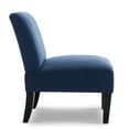 thumbnail image 4 of BELLEZE Armless Contemporary Upholstered Single Curved Slipper Accent Chair Living Room Bedroom, Blue, 4 of 6