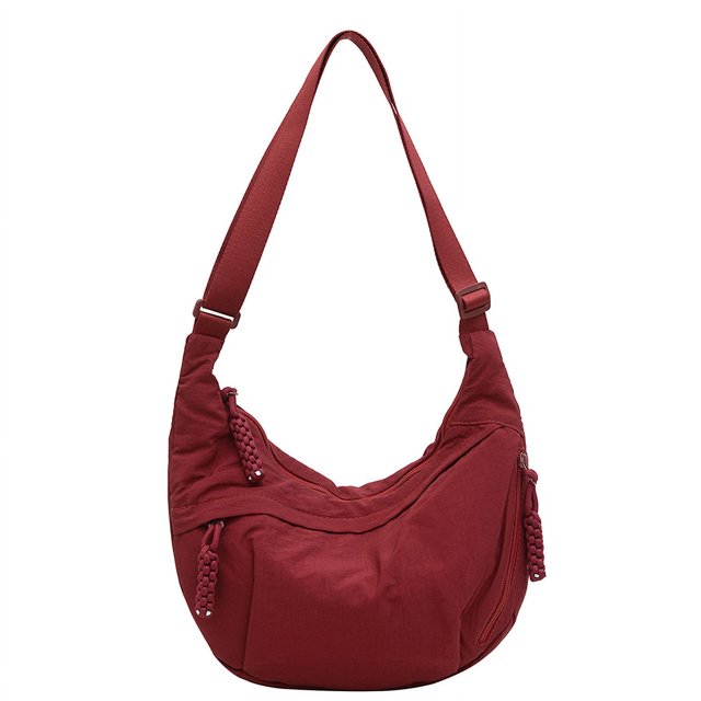 Bolso cruzado de media luna para mujer correa ajustable bolso de color sólido bolso diario al aire libre